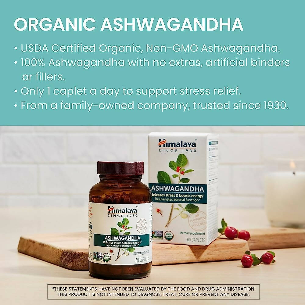 Himalaya Organic Ashwagandha Caplets | Grocsy