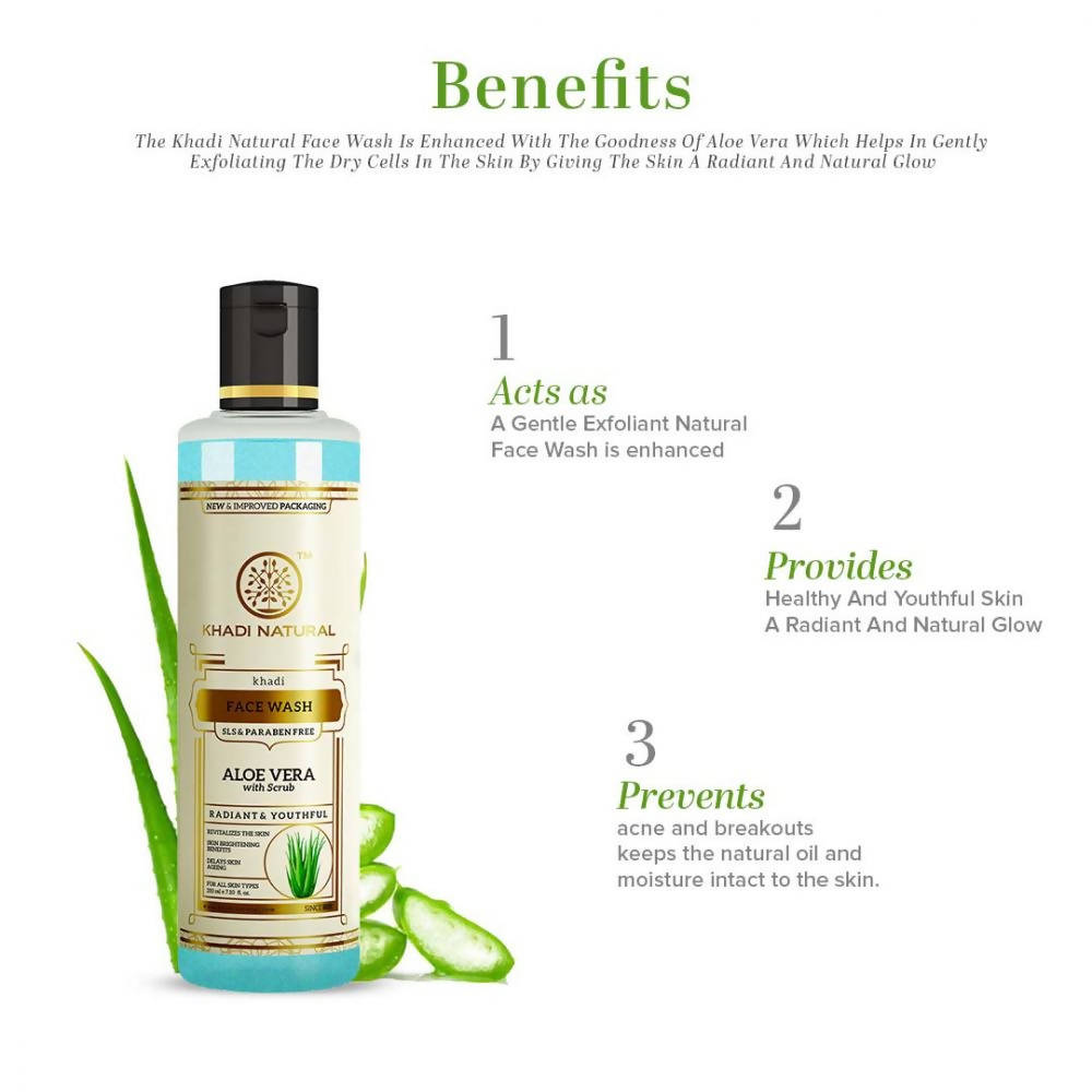 Khadi Natural Aloe Vera Face Wash With Scrub | Grocsy