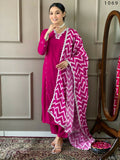 Partywear Designer Viscose Lemon Stitched Suit With Dupatta - Tanisha | Grocsy