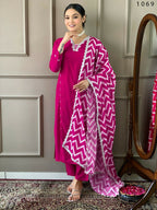 Partywear Designer Viscose Lemon Stitched Suit With Dupatta - Tanisha | Grocsy