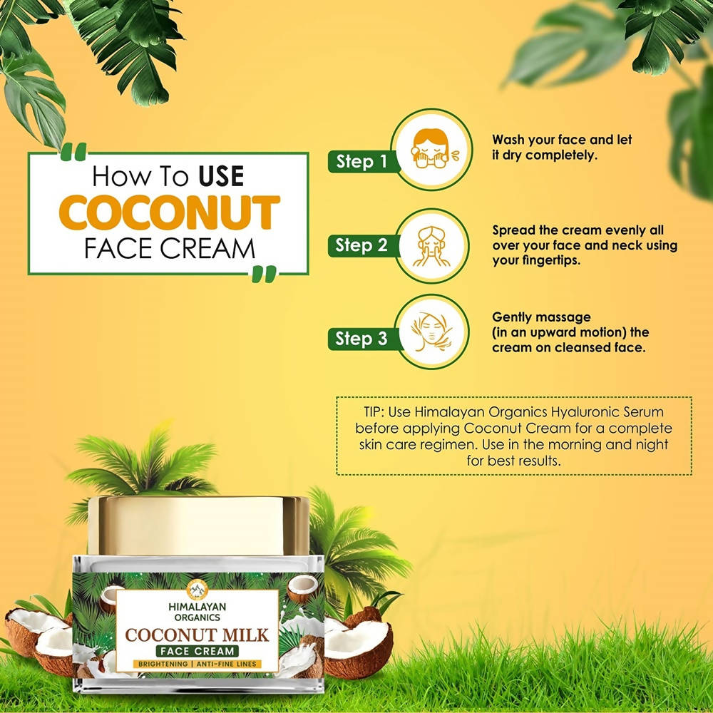 Himalayan Organics Coconut Milk Brightening And Anti-Fine Lines Face Cream | Grocsy