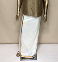 Rajavivaha Art Silk Cream Color Dhoti | Grocsy