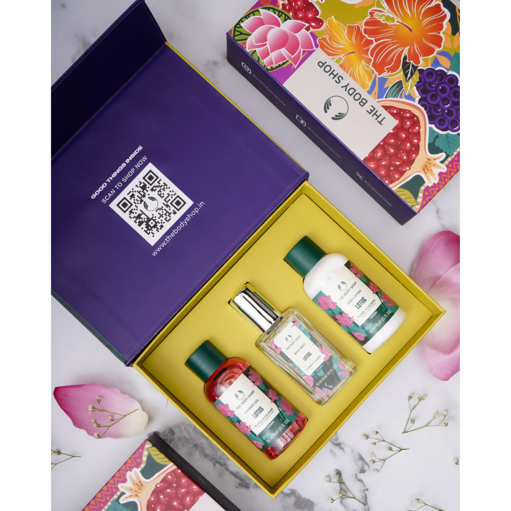 The Body Shop Lotus Shower Gel Body Lotion & Body Mist Gift Set | Grocsy