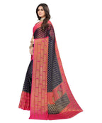 Vamika Navy Blue Chiffon Brasso Bollywood Style Woven Saree (DIMPLE NAVY) | Grocsy
