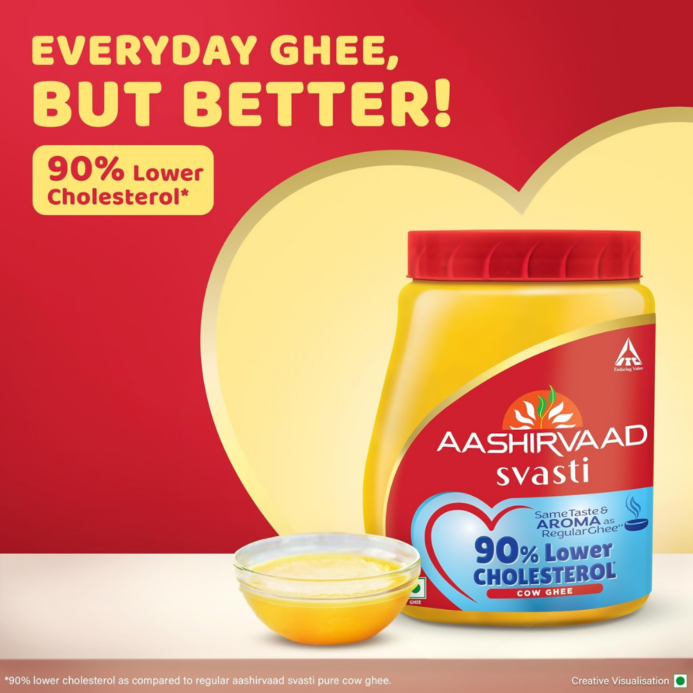 Aashirvaad Svasti 90% Lower Cholesterol Ghee | Grocsy