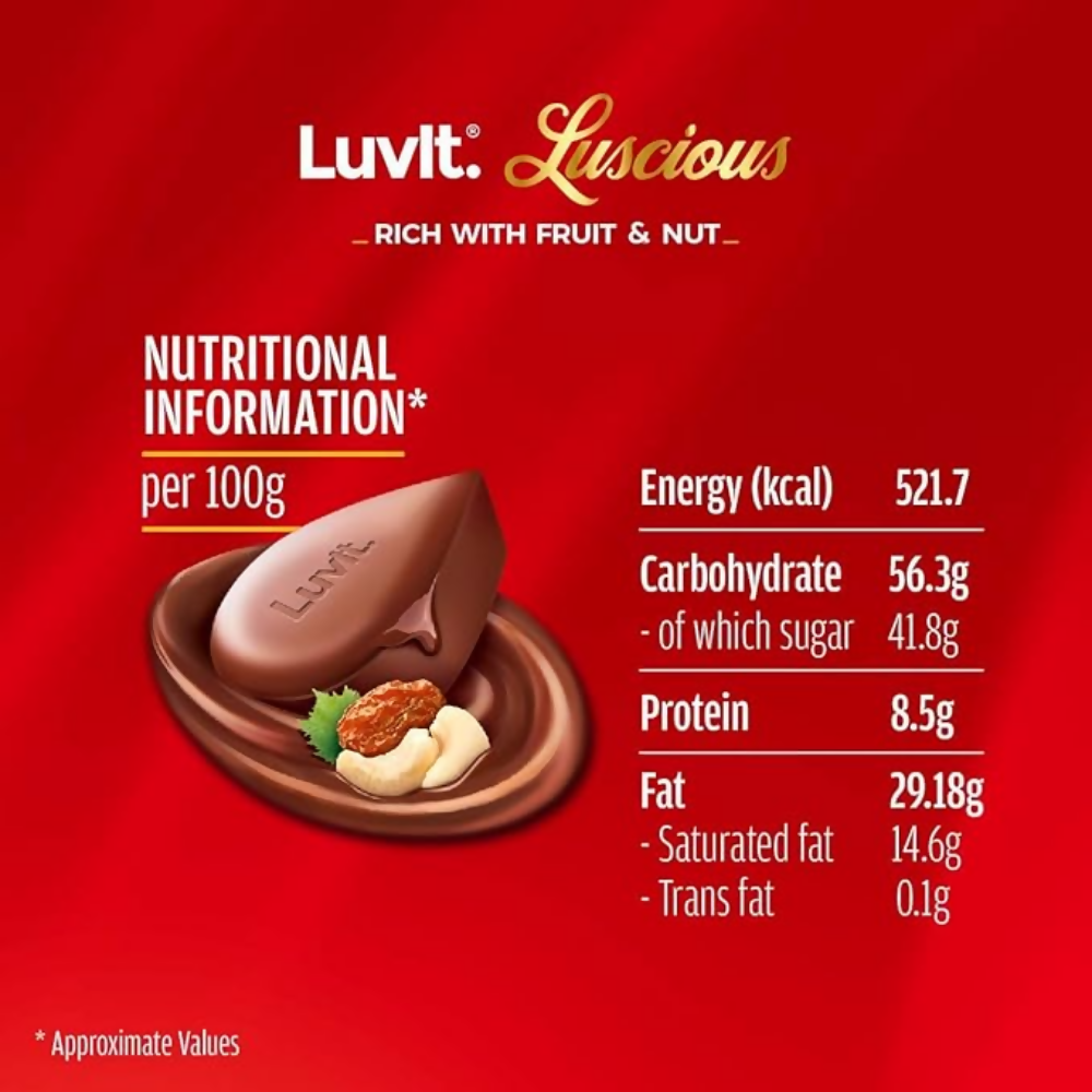 LuvIt. Luscious Fruit & Nut Chocolate Bars | Grocsy