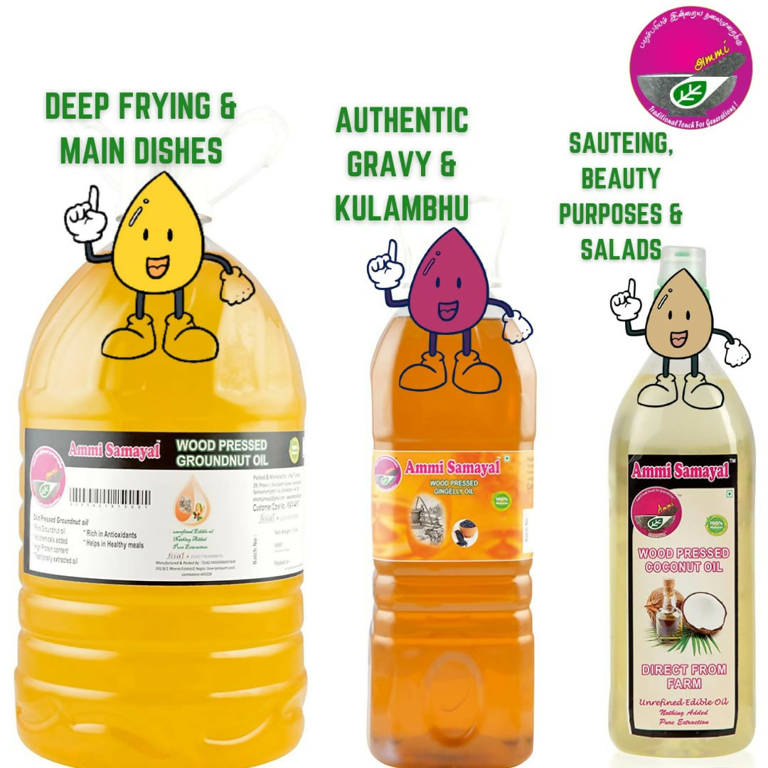Ammi Samayal Wood Cold Pressed Sesame Oil | Grocsy