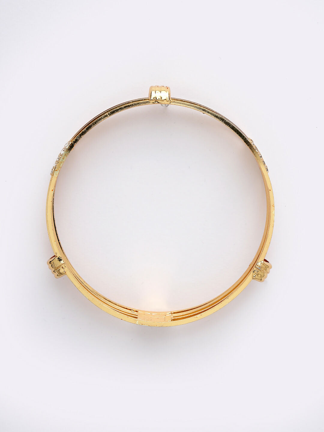 NVR Women Set of 2 Gold-Polished Kundan Studded Bangles