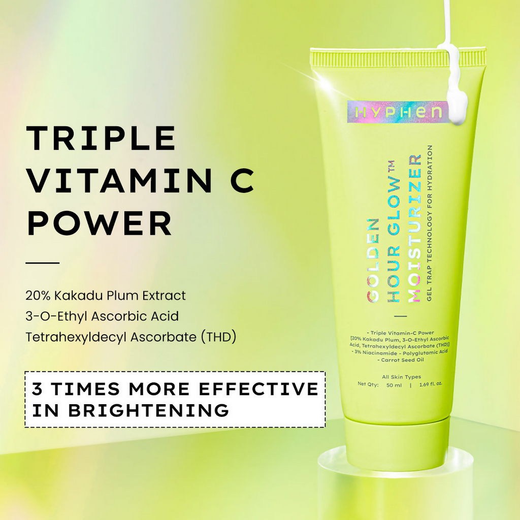 Hyphen Golden Hour Glow Face Moisturizer with Triple Vitamin C & 3% Niacinamide | Grocsy