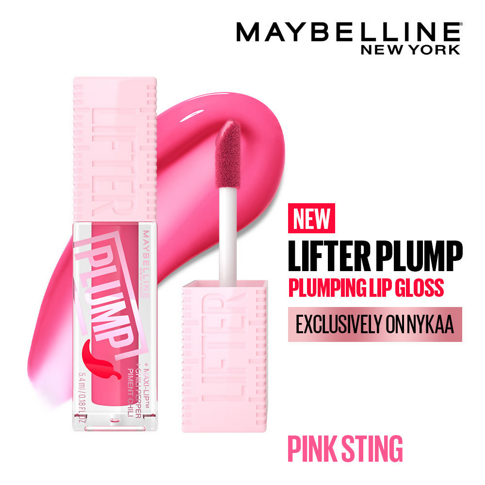 Maybelline New York Lifter Plump - Plumping Lip Gloss - Pink Sting | Grocsy