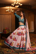 AI Fashion Light Pink Crepe Designer Navratri Wear Lehenga Choli Collection | Grocsy