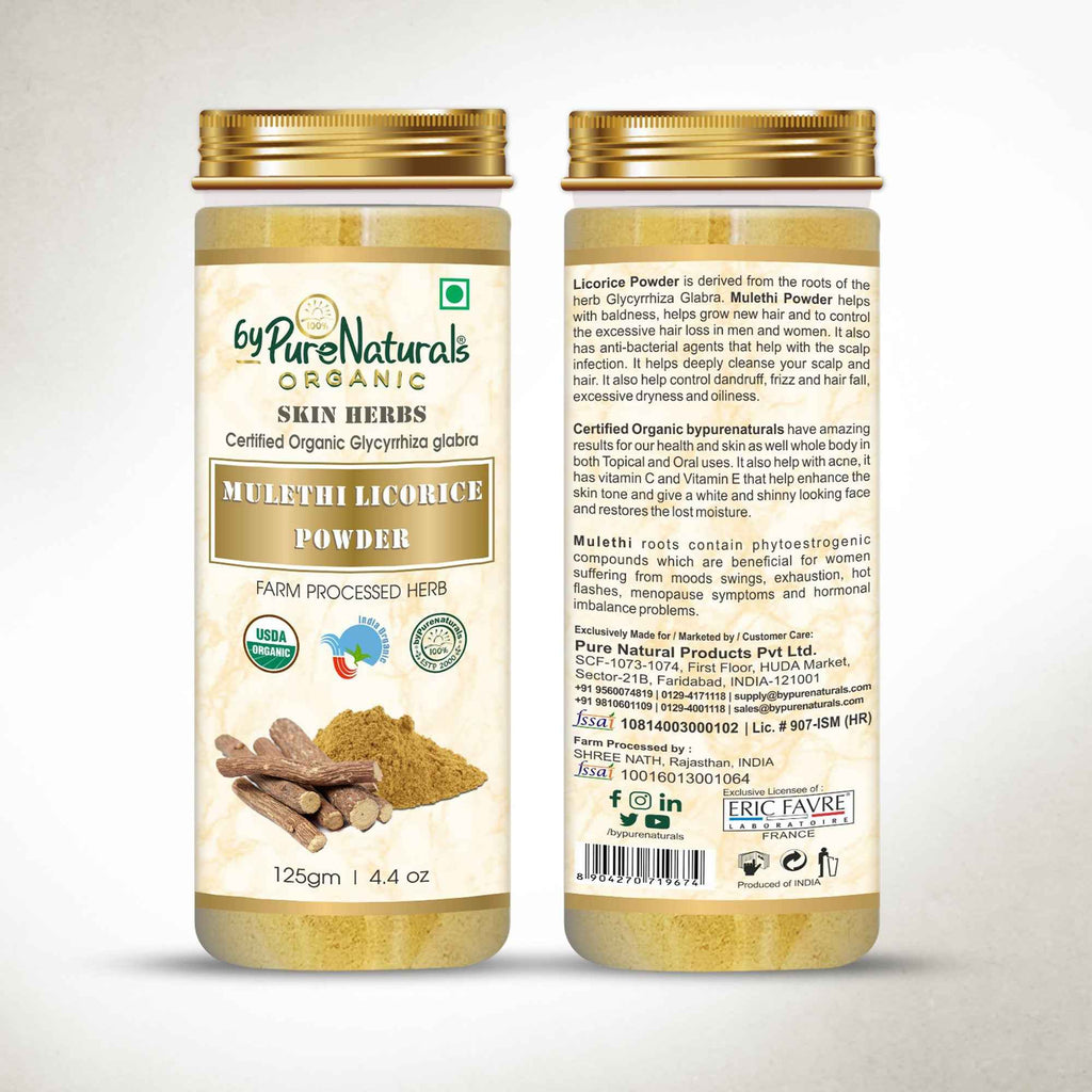 byPureNaturals Organic Mulethi Licorice Powder | Grocsy
