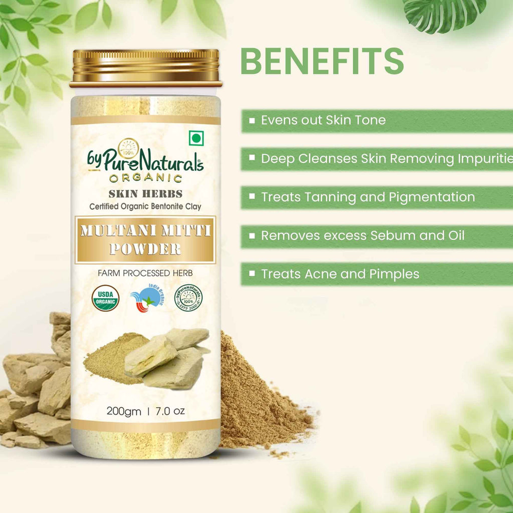 byPureNaturals Organic Multani Mitti Powder | Grocsy