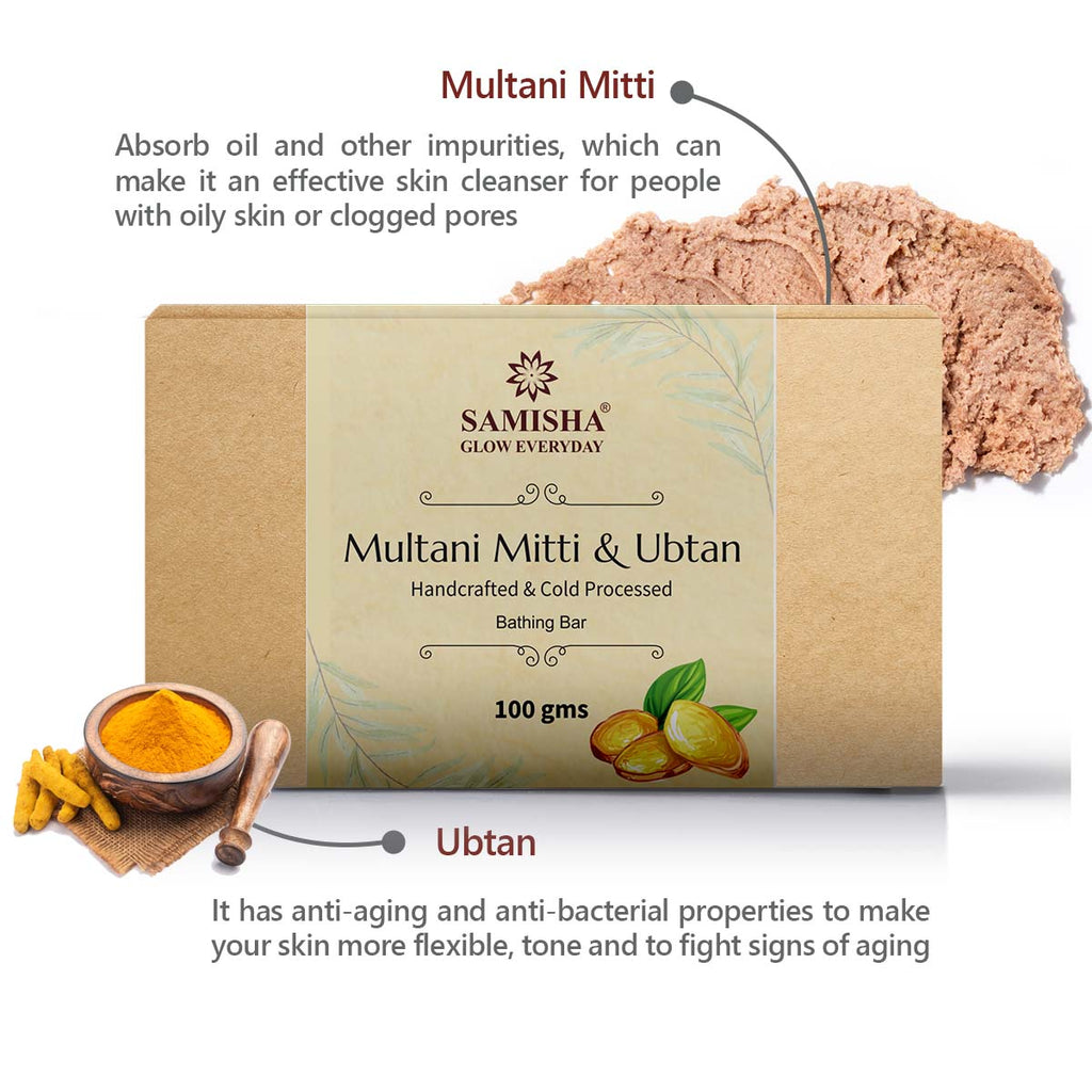 Samisha Organic Multani Mitti & Ubtan Soap | Grocsy