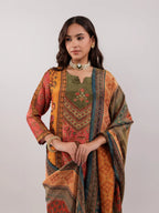 Yufta Multi Pure Shimmer Tissue With Pure Viscose Trouser And Shimmer Dupatta | Grocsy