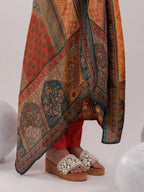 Yufta Multi Pure Shimmer Tissue With Pure Viscose Trouser And Shimmer Dupatta | Grocsy