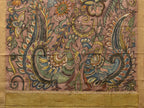Multicolor Kalamkari Hand Painted Cotton Silk Handloom Saree With Exotic Floral and Peacocks Pallu Design - Global Threads | Grocsy