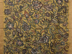 Multicolor Kalamkari Hand Painted Cotton Silk Handloom Saree With Exotic Floral and Peacocks Pallu Design - Global Threads | Grocsy
