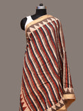 Multicolor Kalamkari Hand Painted Sico Handloom Dupatta with Strips Design - Global Threads | Grocsy