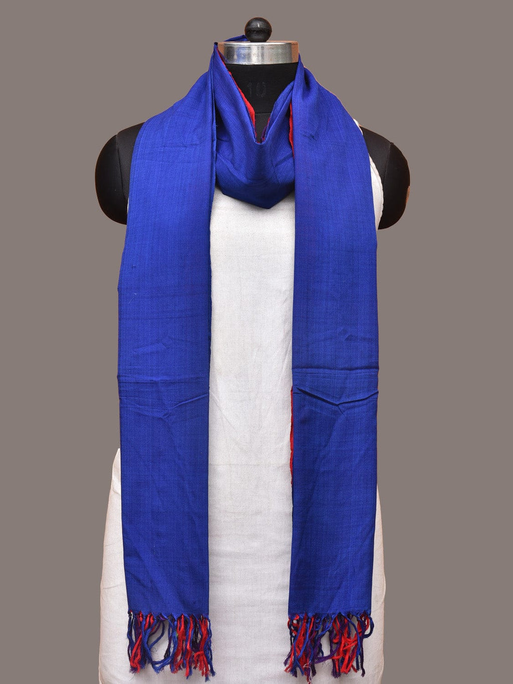 Multicolor Pochampally Ikat Cotton Handloom Plain Dupatta - Global Threads | Grocsy