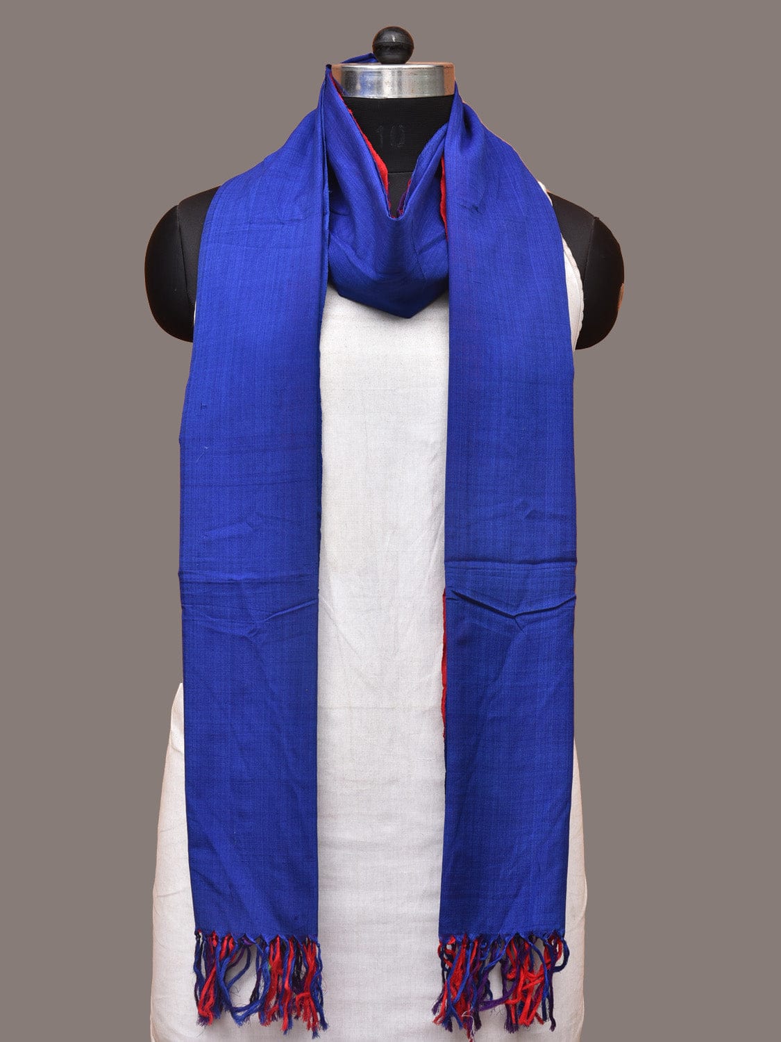 Multicolor Pochampally Ikat Cotton Handloom Plain Dupatta - Global Threads | Grocsy