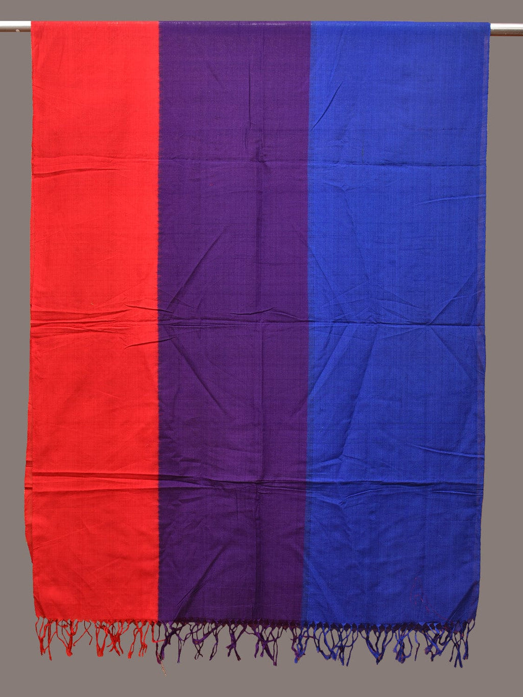 Multicolor Pochampally Ikat Cotton Handloom Plain Dupatta - Global Threads | Grocsy