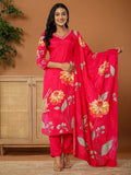 Yufta Muslin Pink Kurta Dupatta Pant Set | Grocsy