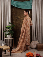 Yufta Mustard Cotton Kurta Dupatta Set With Lace Detailing | Grocsy