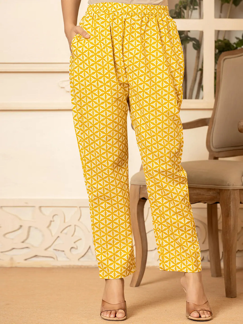 Yufta Mustard Embroidery Cotton Straight Kurta Dupatta Set | Grocsy