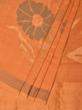 Mustard Khadi Cotton Handloom Saree with All Over Big Flowers Design - Global Threads | Grocsy