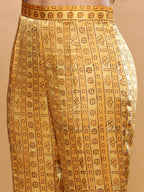 BohoJazz Mustard Vegetable Dye Flowy Modal Kurta with Pants | Grocsy