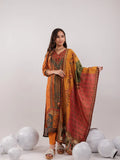 Yufta Mustard Pure Shimmer Tissue With Pure Viscose Trouser And Shimmer Dupatta | Grocsy