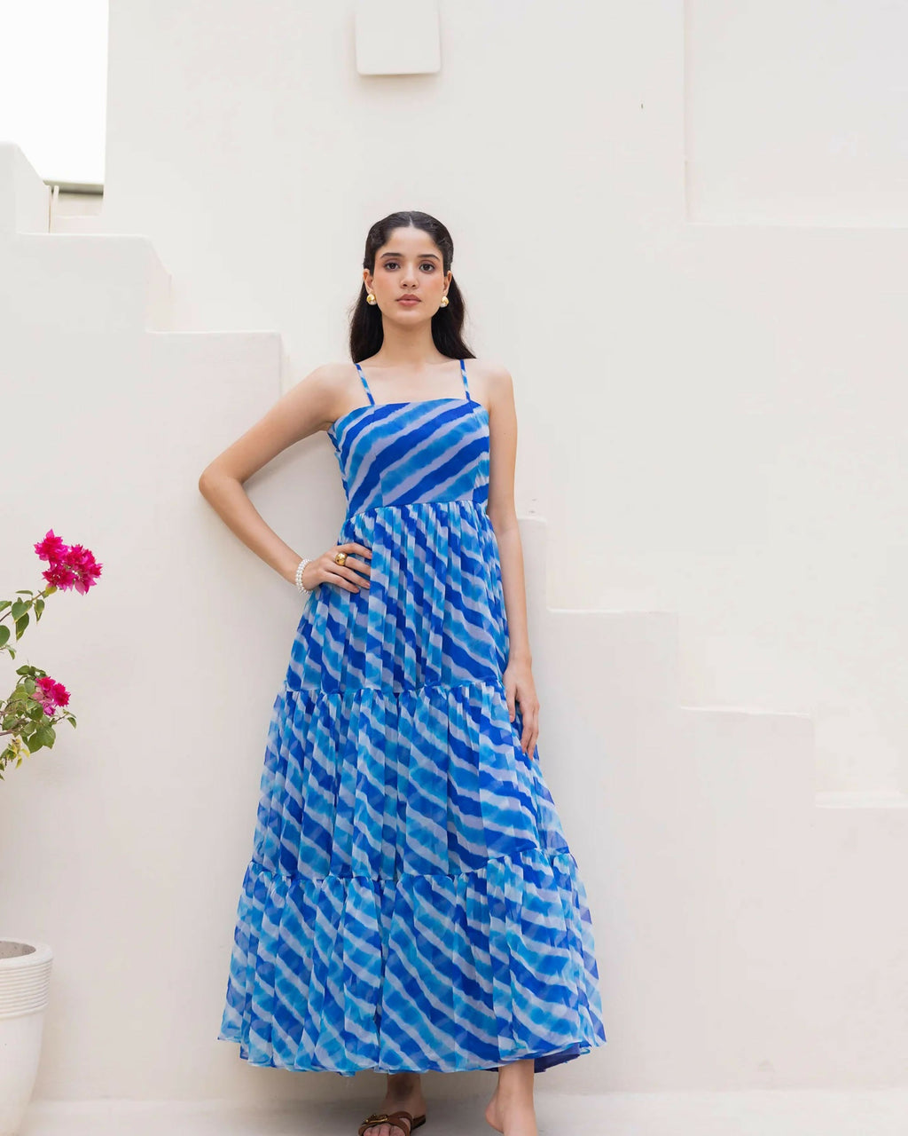 Aayaa Designer crape hand work Multi indo western - Blue | Grocsy