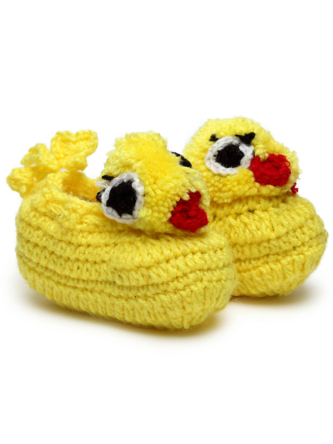 Chutput Kids Woollen Hand Knitted Duck Face Detailed Booties - Yellow | Grocsy