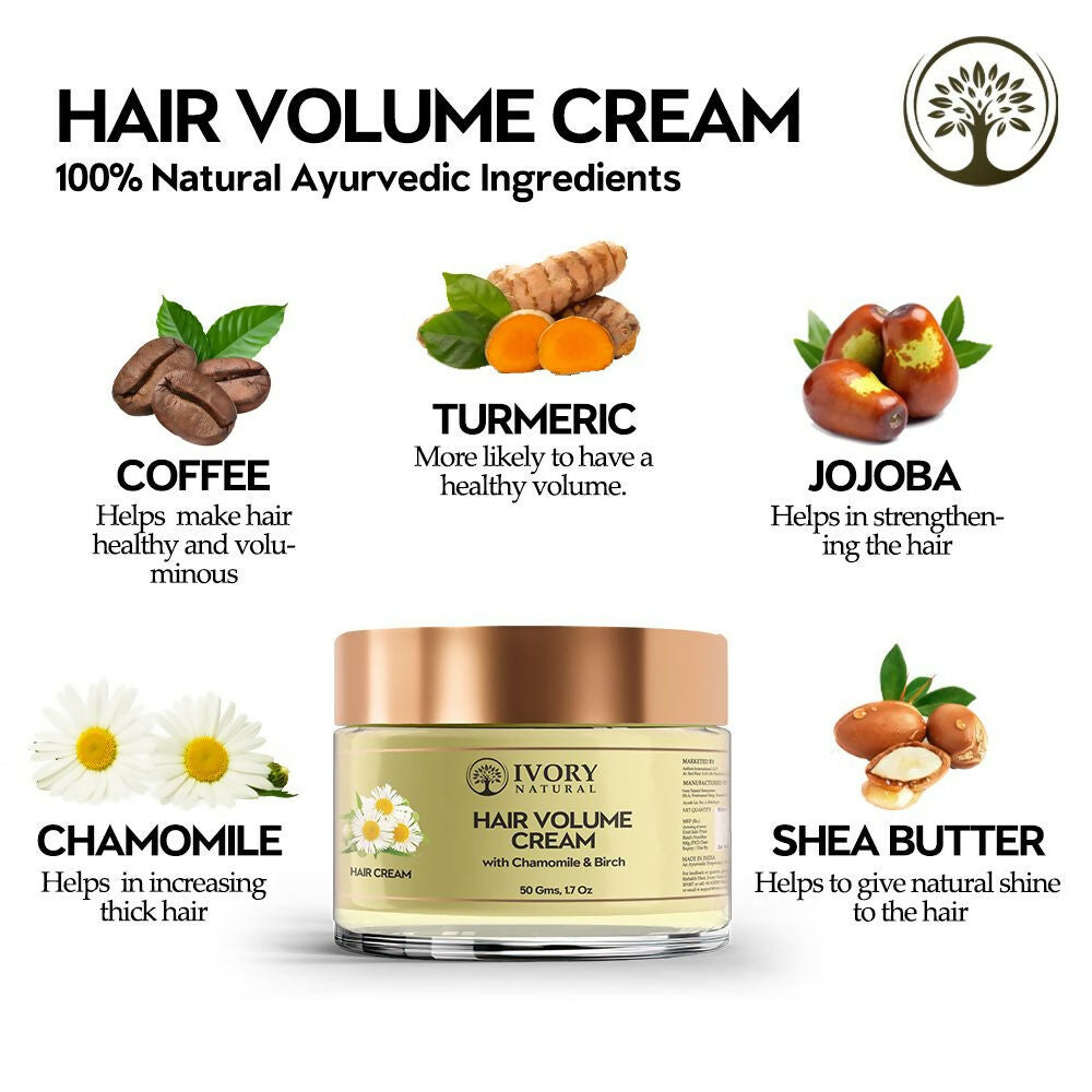 Ivory Natural Hair Volume Cream For Thicker, Fuller Looking Hair | Grocsy