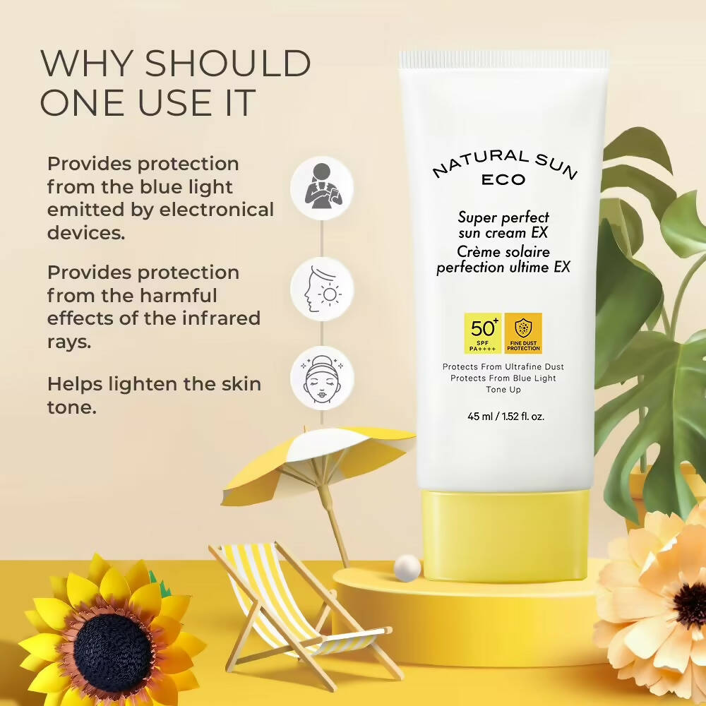 The Face Shop Natural Sun Eco Super Perfect Sun Cream Ex-SPF 50 - Korean Skincare | Grocsy
