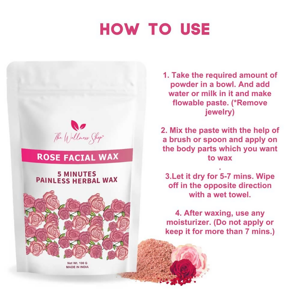 The Wellness Shop Rose Facial Wax Powder | Grocsy