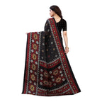 Vamika Printed Jute Silk Black Saree (Namita Black) | Grocsy