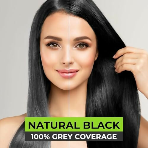 VCare Super Eazzy Hair Color Shampoo for Women and Men - Natural Black | Grocsy