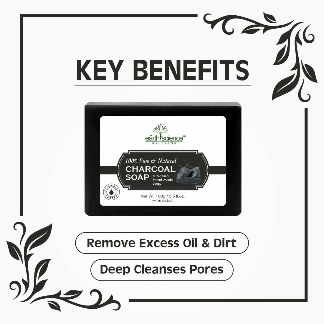 Earth Science Ayurveda Activated Charcoal Bath Soap | Grocsy