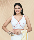 Joban Fashion Women's White Embroidered Stitched Blouse | Grocsy
