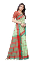 Vamika Pista Green Cotton Silk Weaving Saree | Grocsy