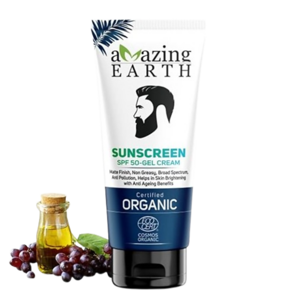 Amazing Earth Sunscreen for Men - SPF 50 Gel Cream | Grocsy