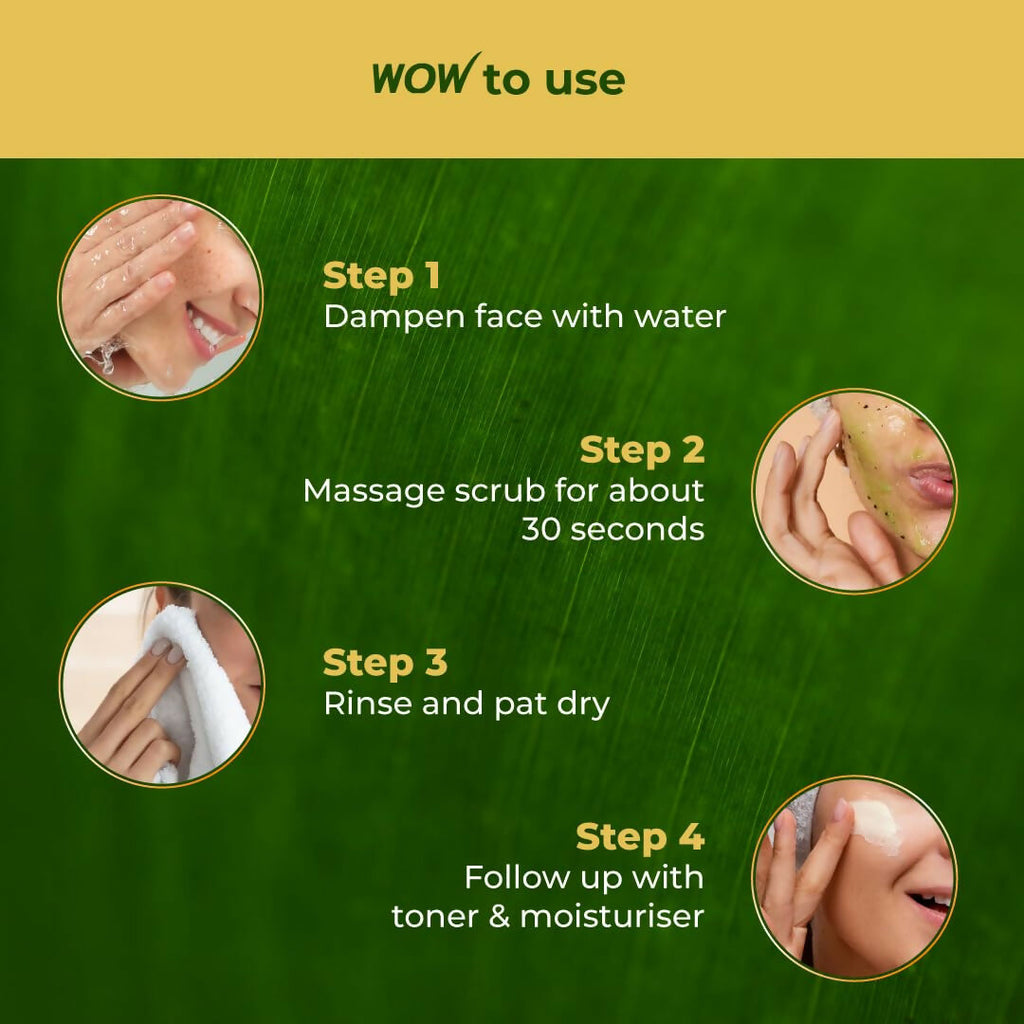 WOW Skin Science Neem & Hyaluronic Acid Pimple Care Face Scrub For Anti-Bacterial, Unclogs Pores | Grocsy