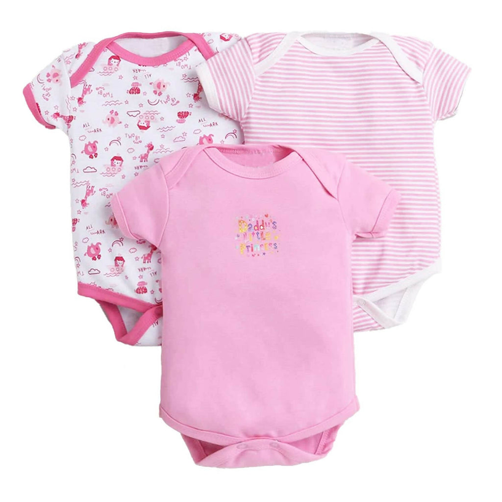 EIO New Born Baby Rompers Body Suits Jump Suit For Boys And Girls - L-Pink | Grocsy