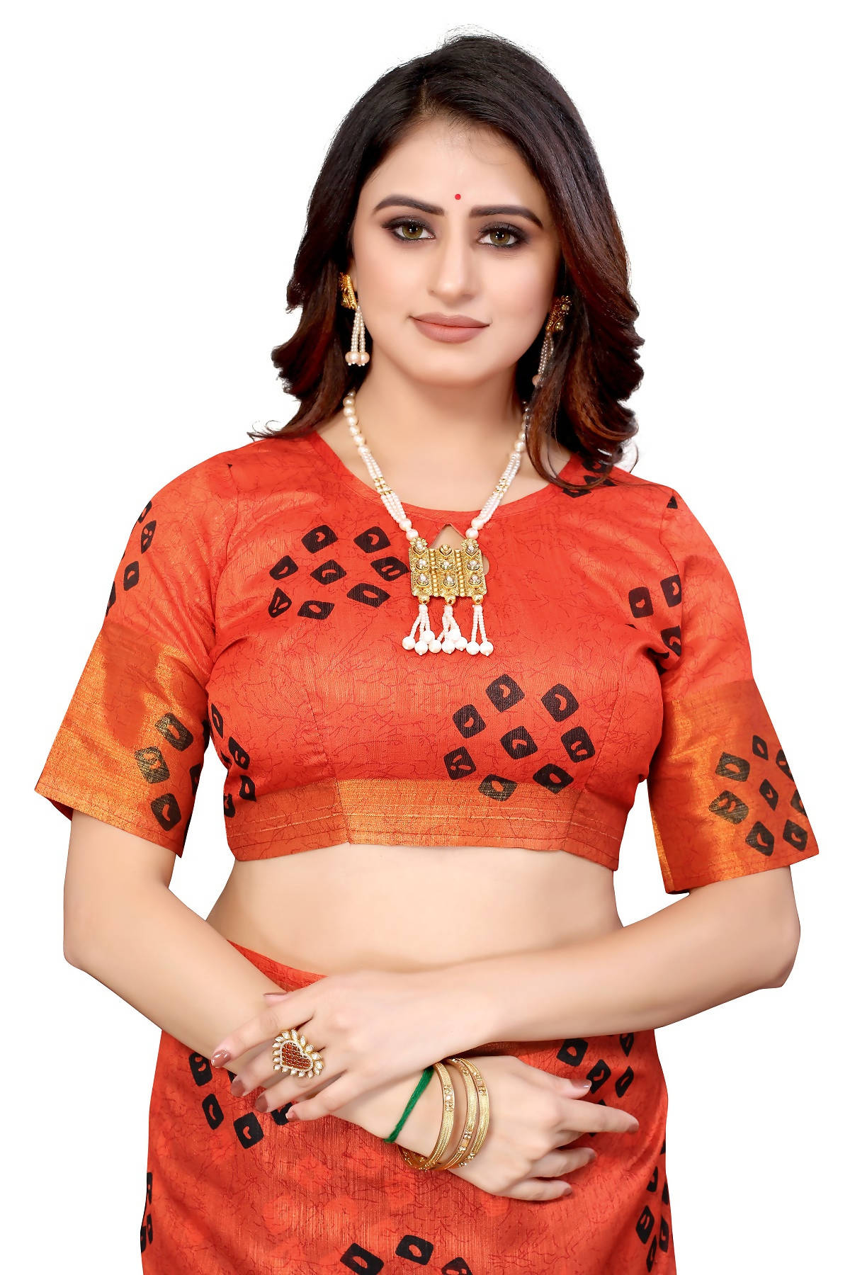 Vamika Ethnic Fire Black Jari Border Linen Saree | Grocsy