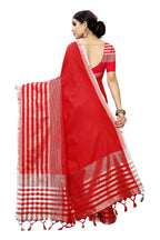 Vamika Red Cotton Silk Weaving Saree (Twitter Red) | Grocsy