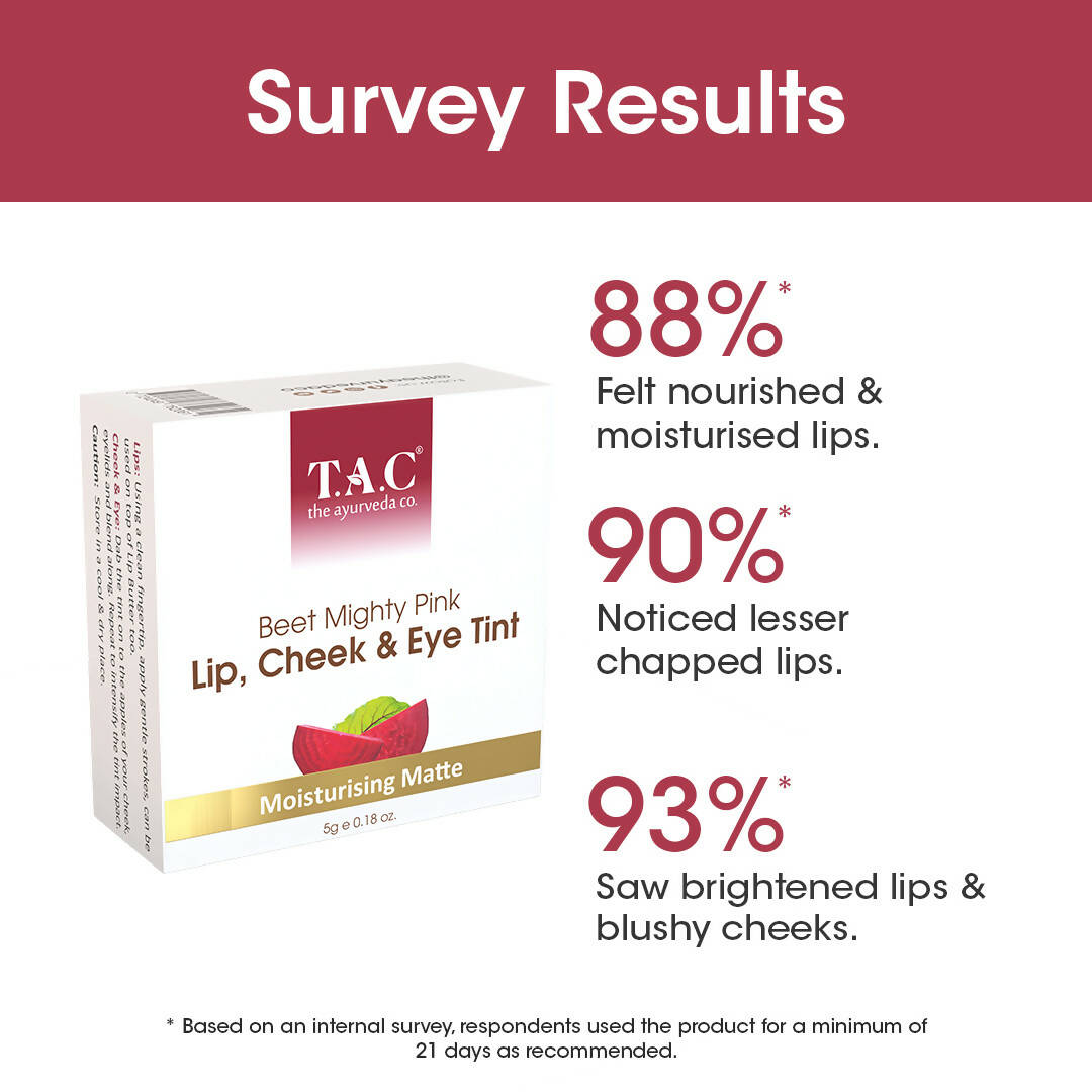 TAC - The Ayurveda Co. Lip, Cheek & Eye Tint with Beetroot Extracts | Grocsy