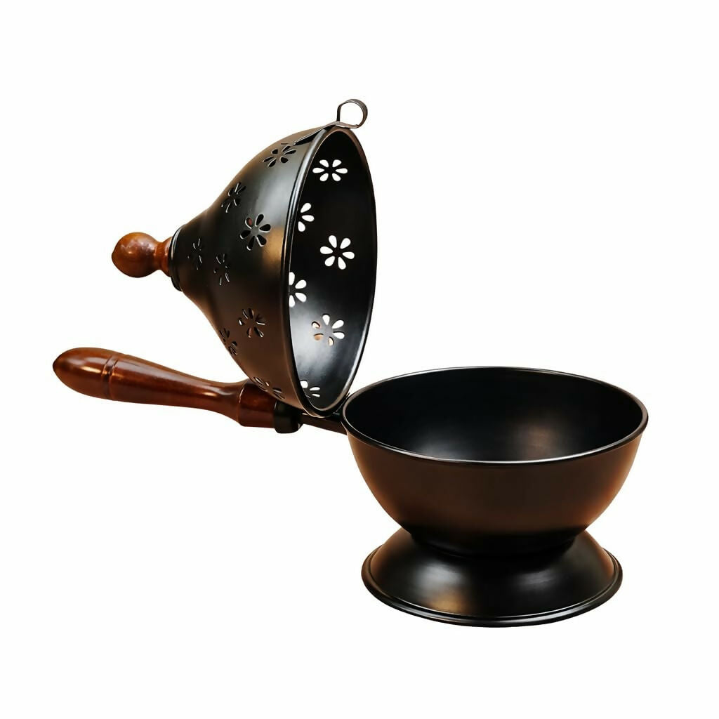Not Available Metal Loban Dhoop Dani - Black Color | Grocsy