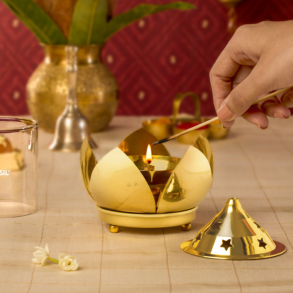 My Borosil Shubh Akhand Diya, Medium | Grocsy
